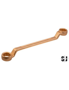 Llave de estrella acodada de dos bocas de 25 x 28 mm, anti-chispa de Cobre Berilio (350 mm)