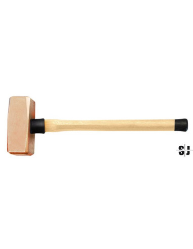 Maza anti-chispa con cabeza de Cobre Berilio y mango de madera (2 kg)