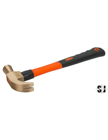 Martillo de uña anti-chispa con cabeza de Cobre Berilio y mango de fibra de vidrio (500 g)