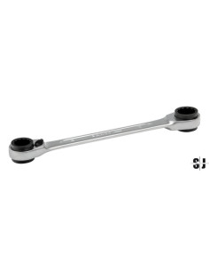 Llave doble de estrella plana a carraca de 21-27 mm con acabado cromado de 275 mm