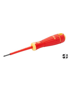 Destornillador aislado Phillips VDE BahcoFit con mango multicomponente, PH2 x 100 mm, embalaje en blíster