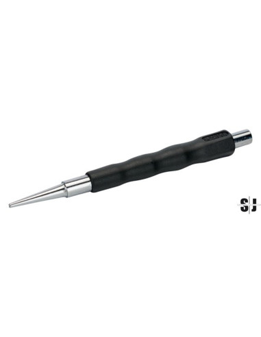 Botador de 4 mm con embalaje en blíster de mango de plástico, 125 mm