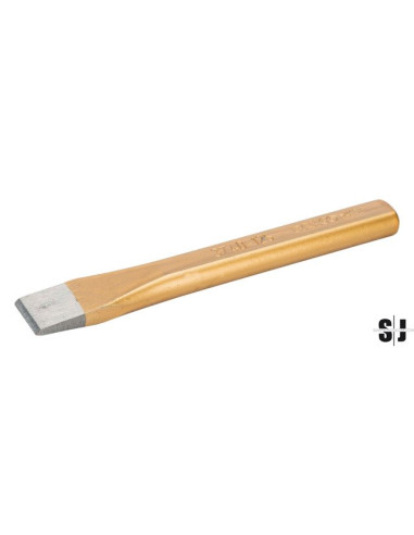 Cincel de chapista de 18 mm con mango plano ovalado y acabado lacado color cobre, 150 mm, embalaje en blíster