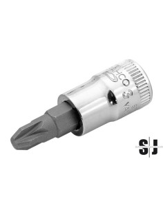 Vaso con punta y cuadradillo de 1/4" para tornillos Pozidriv PZ3 (embalaje en blíster)