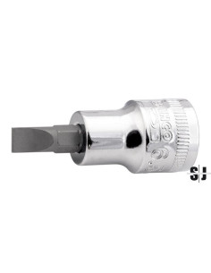 Vaso con punta y cuadradillo de 3/8" para tornillos ranurados de 6,5 mm (embalaje en blíster)