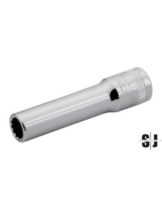 Vaso serie larga con cuadradillo de 1/4" y perfil bi-hexagonal de 1/4" en blíster