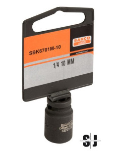 7 mm - Juego de vasos de impacto fosfatados, con cuadradillo de 1/4" y perfil hexagonal métrico (blíster)