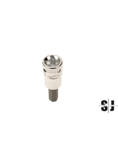 Vaso con punta y cuadradillo de 1/4" para tornillos de cabeza hexagonal de 8 mm con solución de 4 puntos