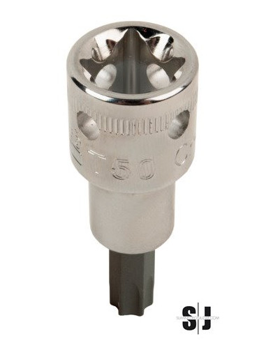 Vaso con punta y cuadradillo de 1/4" para tornillos TORX® con tamaños de T10 con solución de 4 puntos