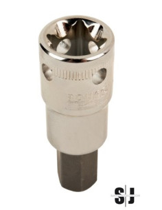 Vaso con punta y cuadradillo de 1/2" para tornillos de cabeza hexagonal de 7/16" con solución de 4 puntos