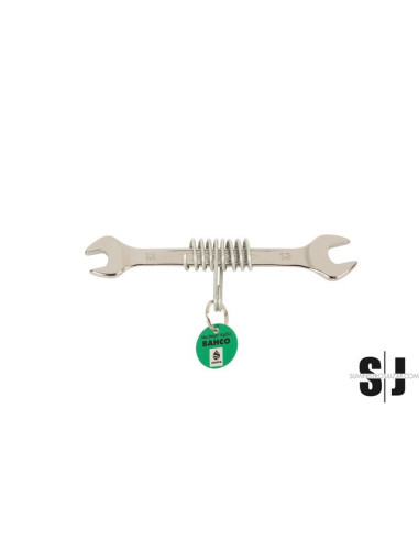 Llave fija de dos bocas con muelle de seguridad de 14 mm x 15 mm