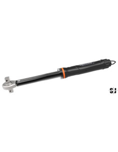 Llave dinamométrica de disparo mecánico ajustable con visor de escala y cabeza fija de carraca con placa metálica, 60-300 Newton