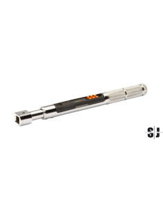 Llave dinamométrica electrónica de par y grados, con memoria/USB y cabeza intercambiable rectangular