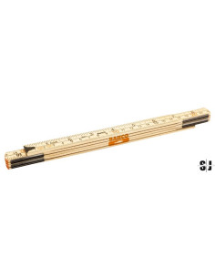 Regla de madera plegable de 5 secciones con medidas métricas/imperiales (1 m)