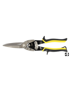 Tijeras para chapa multifunción de corte recto largo con mango naranja (290 mm) 2